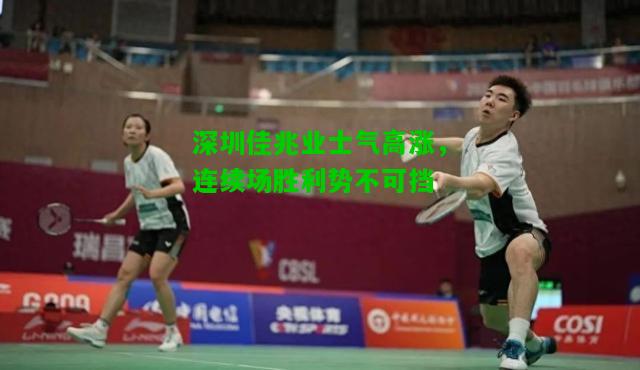 深圳佳兆业士气高涨，连续场胜利势不可挡